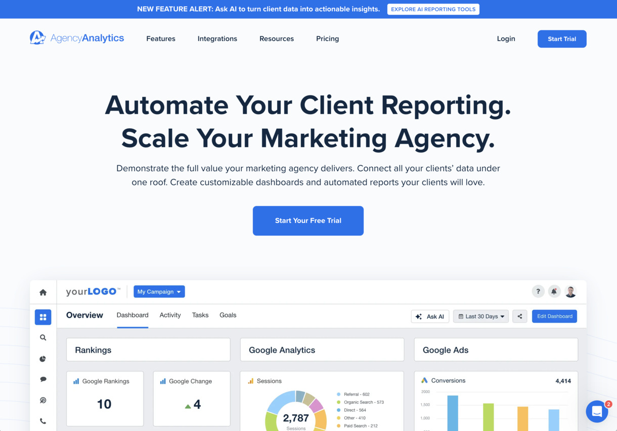 Agency Analytics pp home page