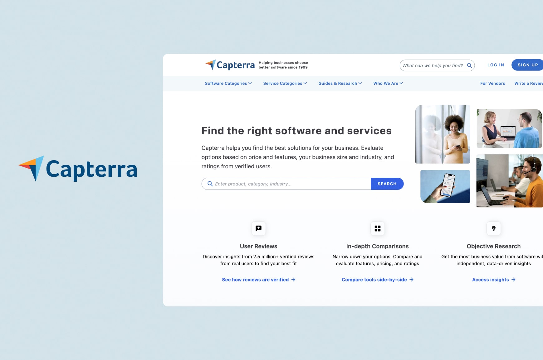 Capterra customer review user interface