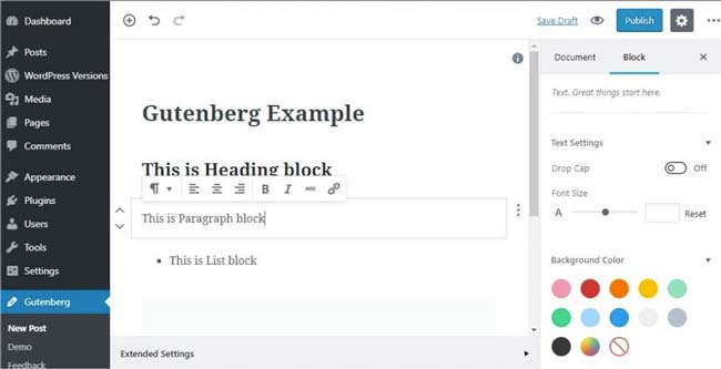 Gutenberg WordPress Editor