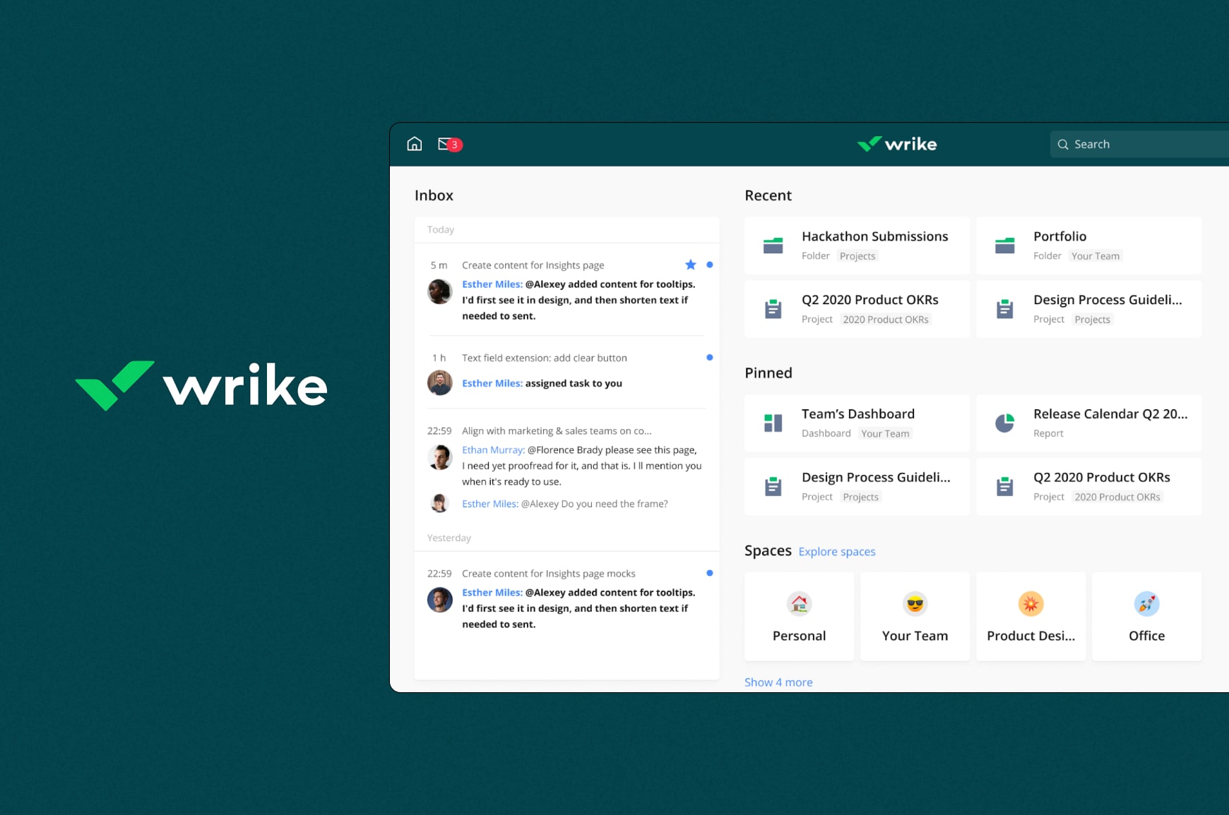 Wrike project planning tool user interface