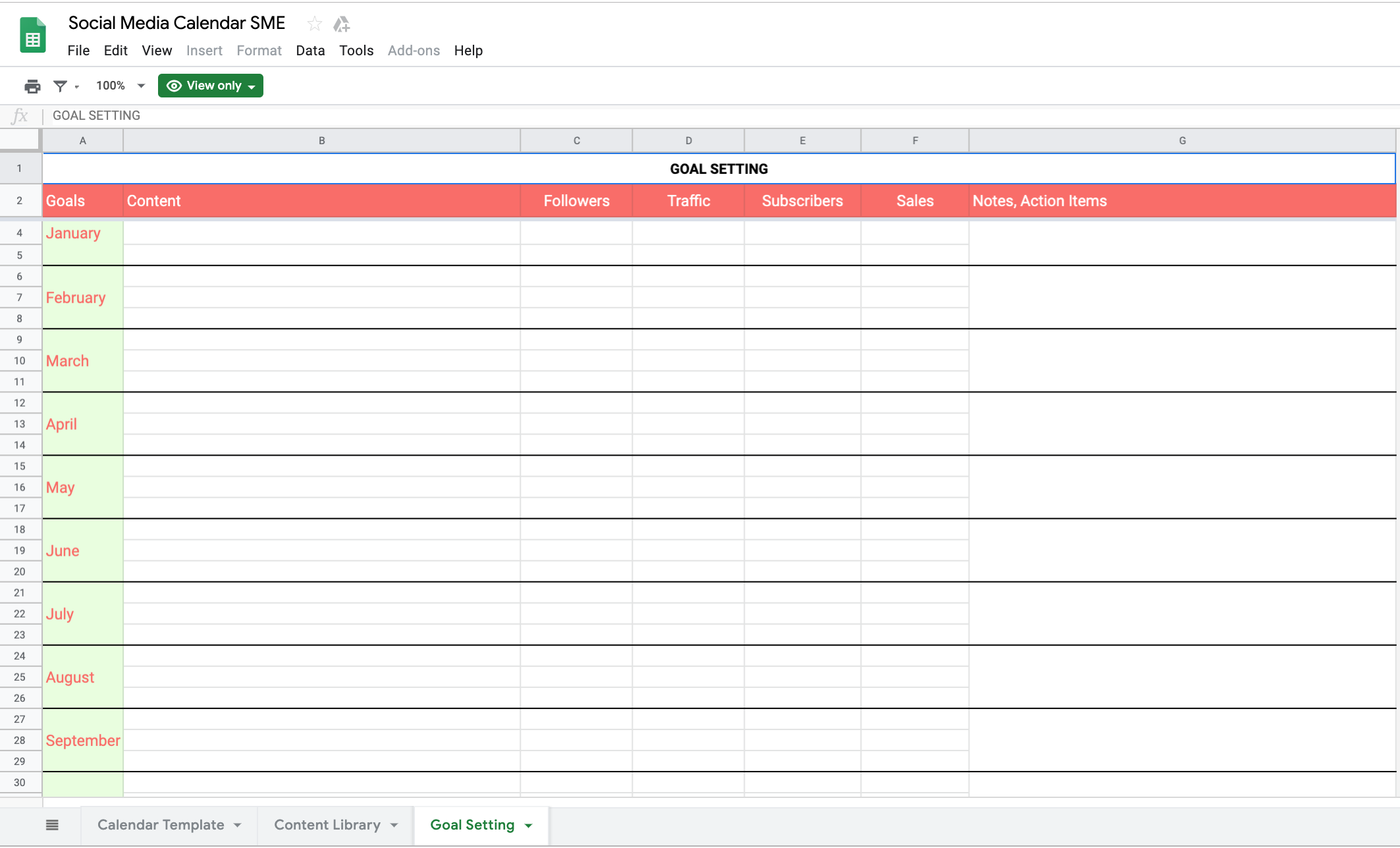 google calendar template